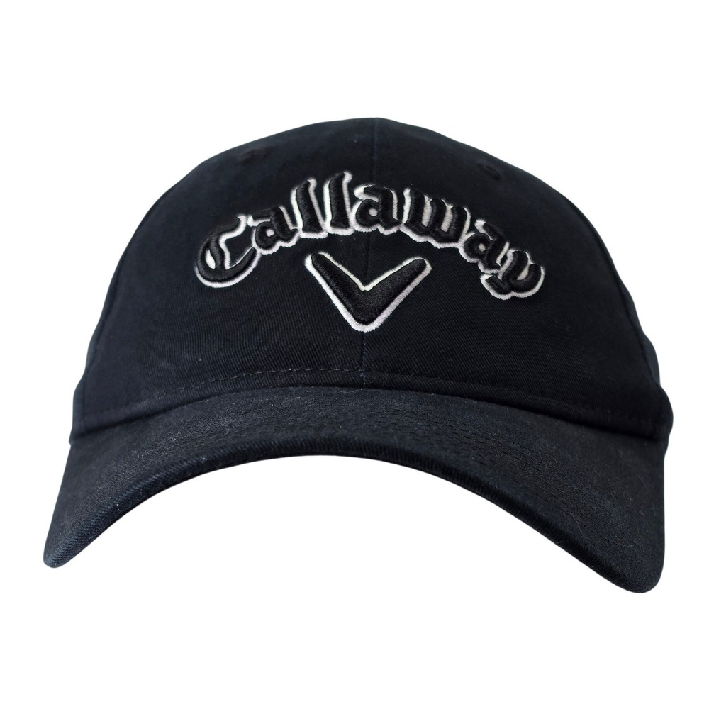 Callaway Golf Hat Mens Black Adjustable Cotton Embroidered Logo Baseball Cap